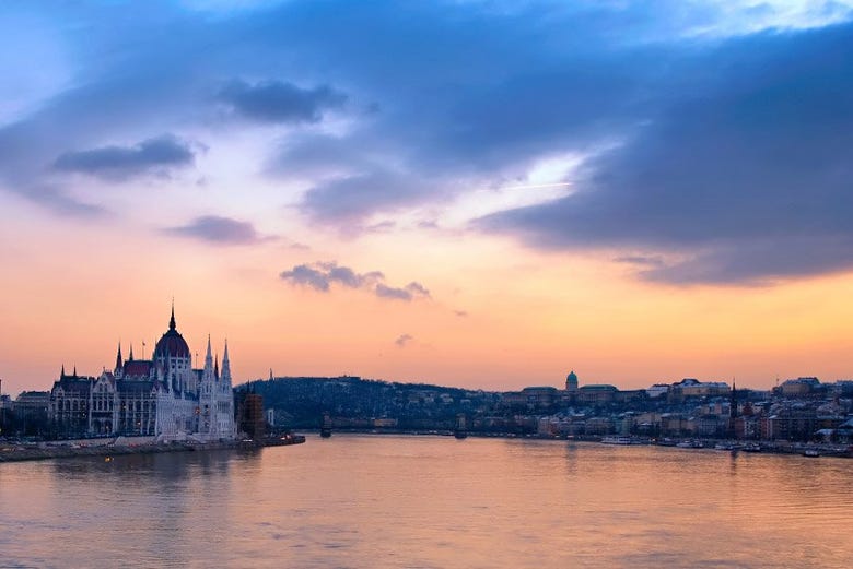 Coucher de soleil sur le Danube